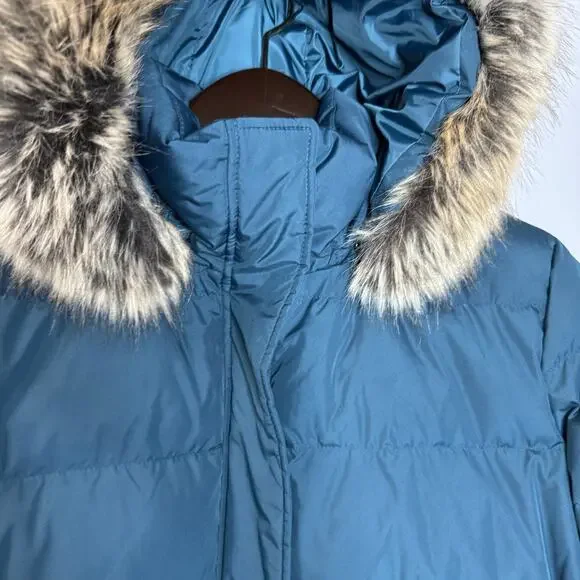 Lands End Women's Plus 1X Down Puffer Winter Coat Jacket Blue - Picture 7 of 13